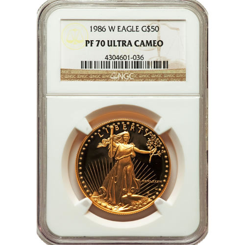 1986-W 1 oz Proof American Gold Eagle Coin NGC PF70 UCAM