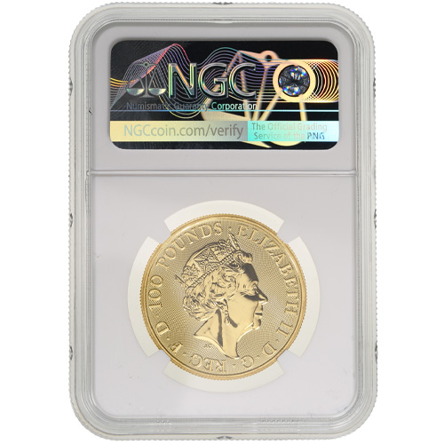 2019 1 oz British Gold Queen's Beast Yale Coin NGC MS69 ER