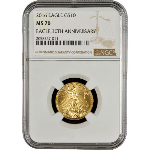 2016 1/4 oz American Gold Eagle Coin NGC MS70