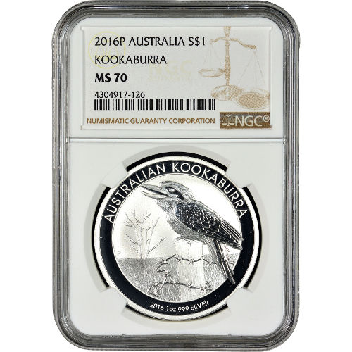 2016 1 oz Australian Silver Kookaburra Coin NGC MS70