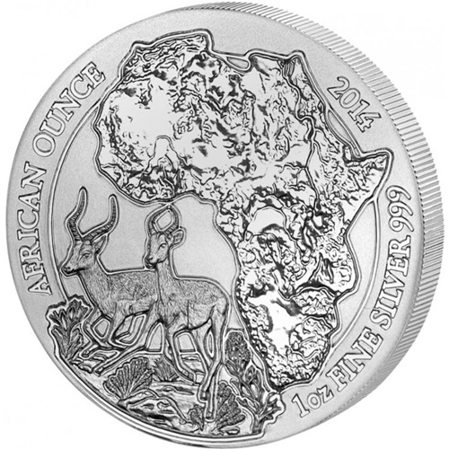 2014 1 oz Rwandan Impala Silver Coin (BU)