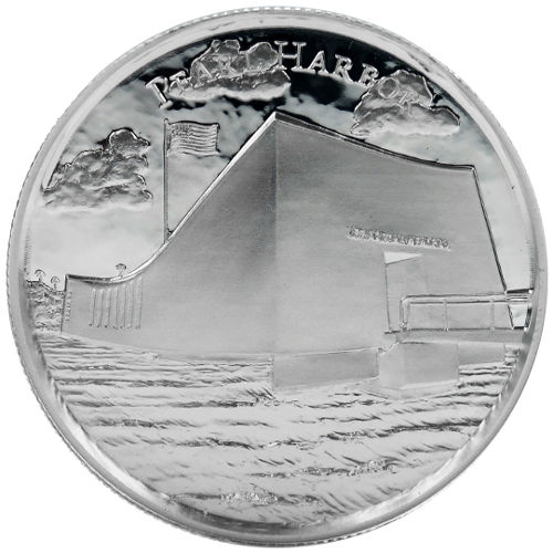 2 oz Elemetal Pearl Harbor Ultra High Relief Silver Round (US Landmarks Series #3, New)