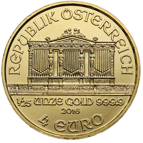 2016 1/25 oz Austrian Gold Philharmonic Coin (BU)