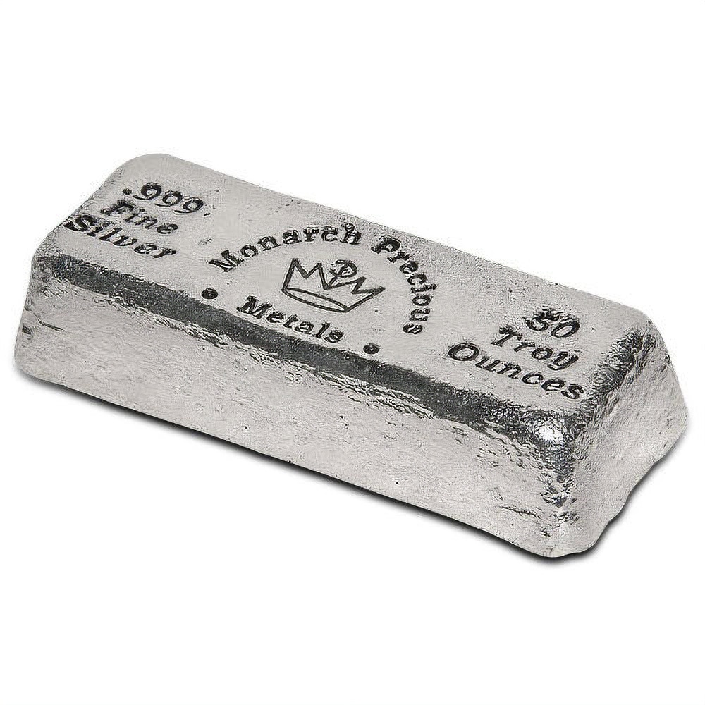50 oz Monarch Hand Poured Loaf Silver Bar (New)