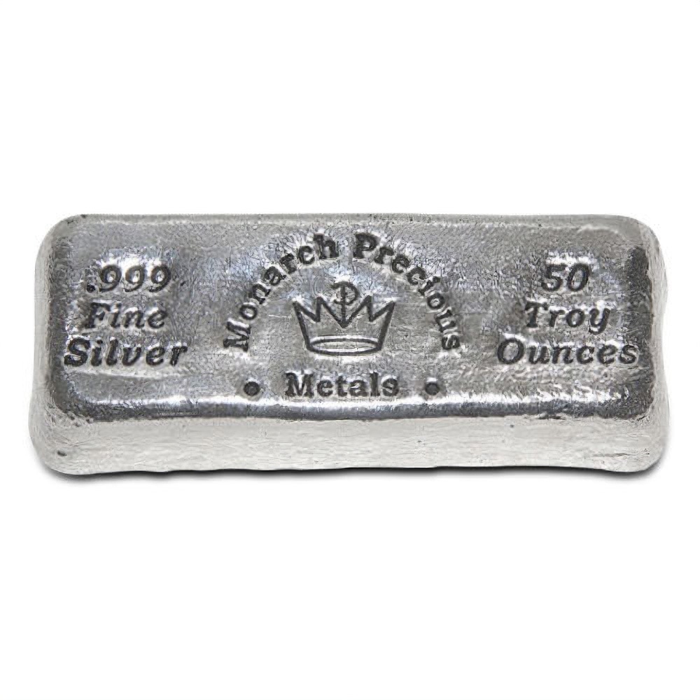 50 oz Monarch Hand Poured Loaf Silver Bar (New)