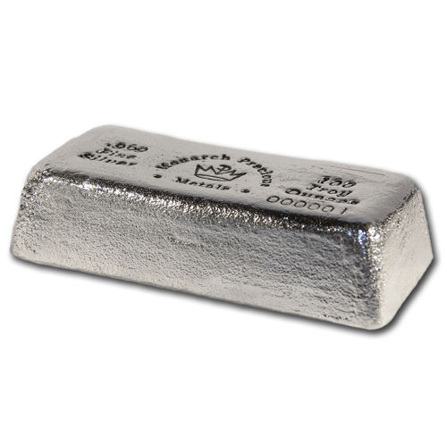 100 oz Monarch Hand Poured Loaf Silver Bar (New)