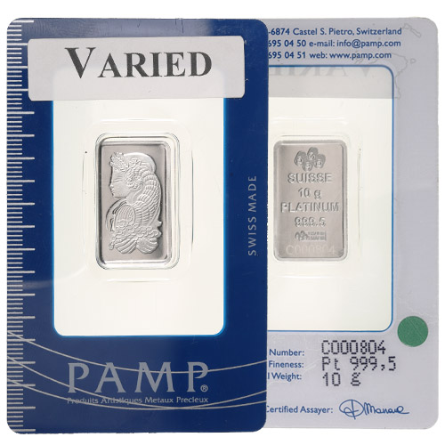 10 Gram Platinum Bar (Varied Mint, Condition)