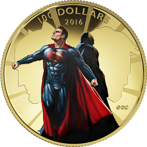 2016 Canadian $100 Proof Gold Batman v Superman: Dawn of Justice Coin
