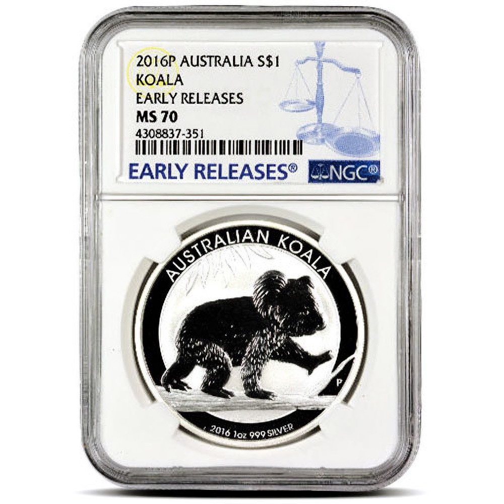 2016 1 oz Australian Silver Koala Coin NGC MS70 ER