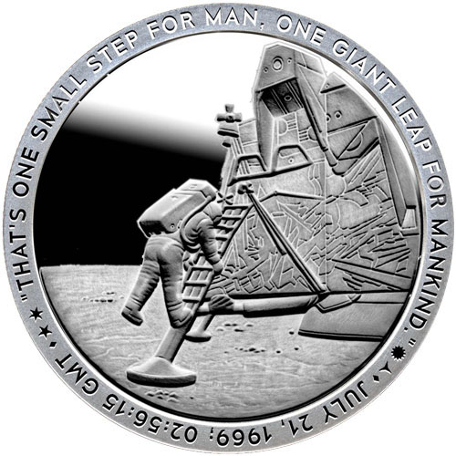 1 oz Apollo 11 One Small Step Silver Round (Proof-Like, New)