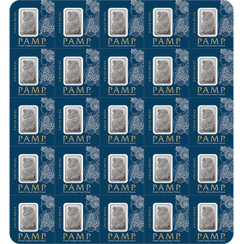 25 Gram PAMP Suisse Divisible Platinum Bar (25x1 w/Assay)