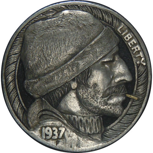 1 oz Antique Fisherman Silver Round (Hobo Nickel Series #1, New)