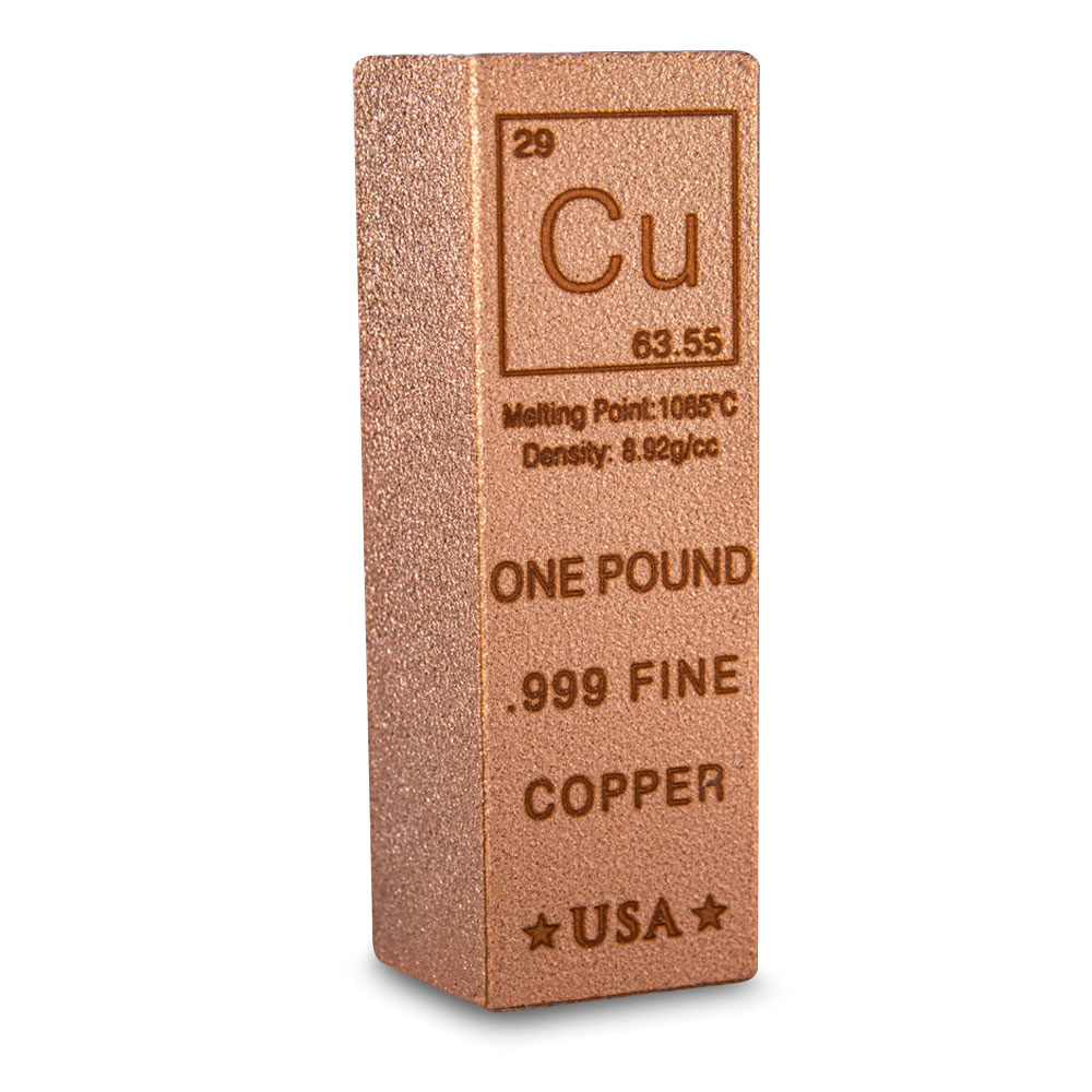 1 Pound Copper Bullion Loaf Bar (New)