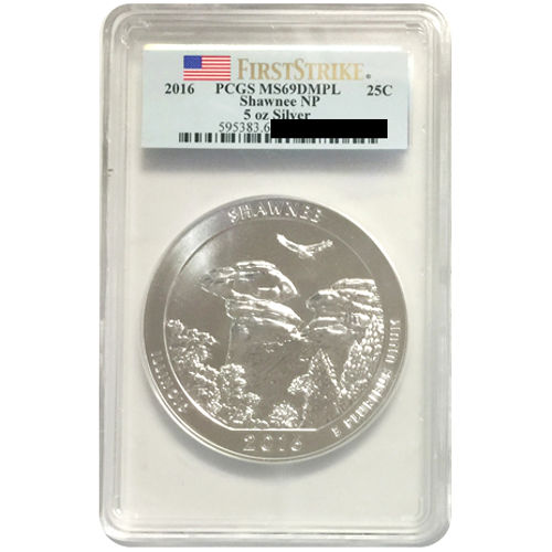 2016 5 oz ATB Shawnee National Forest Silver Coin PCGS MS69 DMPL FS