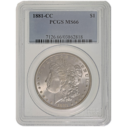 1881-CC Morgan Silver Dollar Coin PCGS MS66