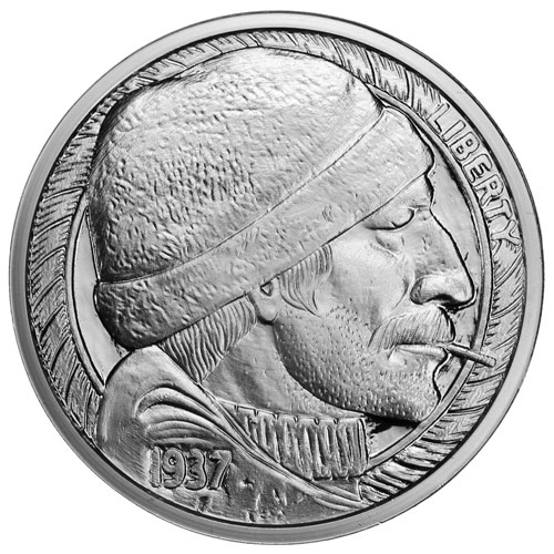 1 oz Proof Fisherman Silver Round (Hobo Nickel Series #1, New w/ CoA)