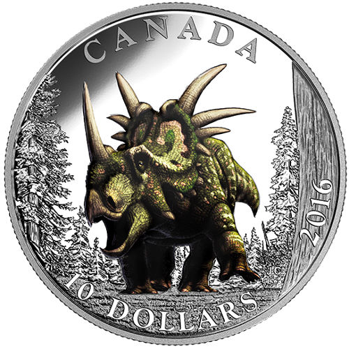 2016 Canadian 1/2 oz $10 Silver Day of the Dinosaurs: Spiked Lizard Coin (BU)