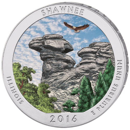 2016 5 oz Colorized ATB Shawnee National Forest Silver Coin (BU)