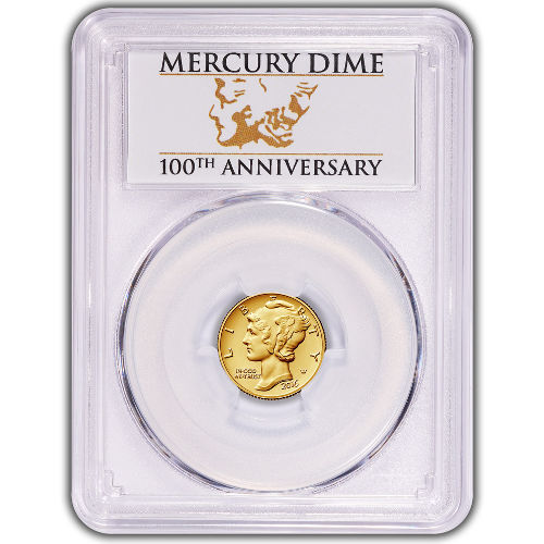 2016-W 1/10 oz Gold Mercury Dime Coin PCGS SP69 FS