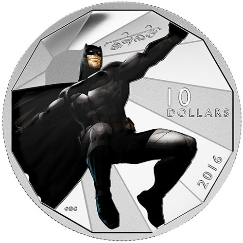 2016 1/2 oz $10 Canadian Proof Silver Batman v Superman: Dawn of Justice Batman Coin