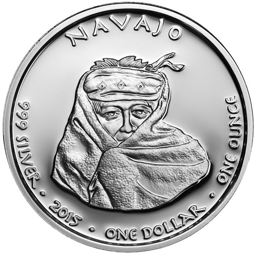 2015 1 oz Proof New Mexico Navajo Cougar Silver Coin