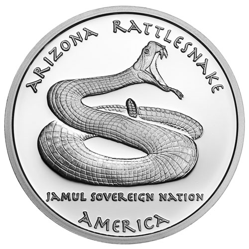 2016 1 oz Proof Arizona Apache Rattlesnake Silver Coin
