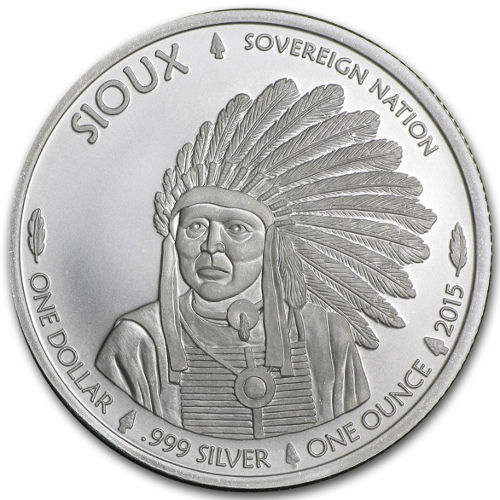 2015 1 oz Sioux Buffalo Silver Coin