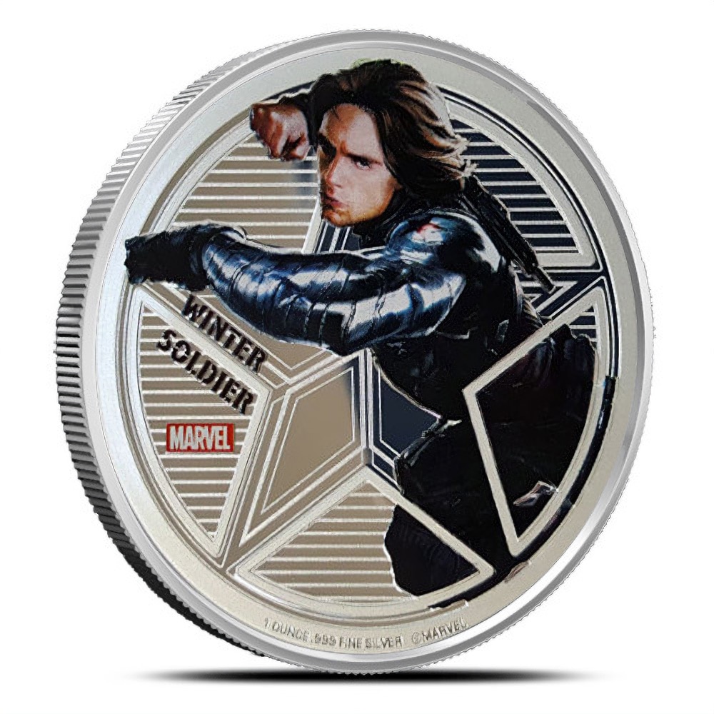 2016 1 oz Proof Fiji Captain America: Civil War Winter Soldier Silver Coin