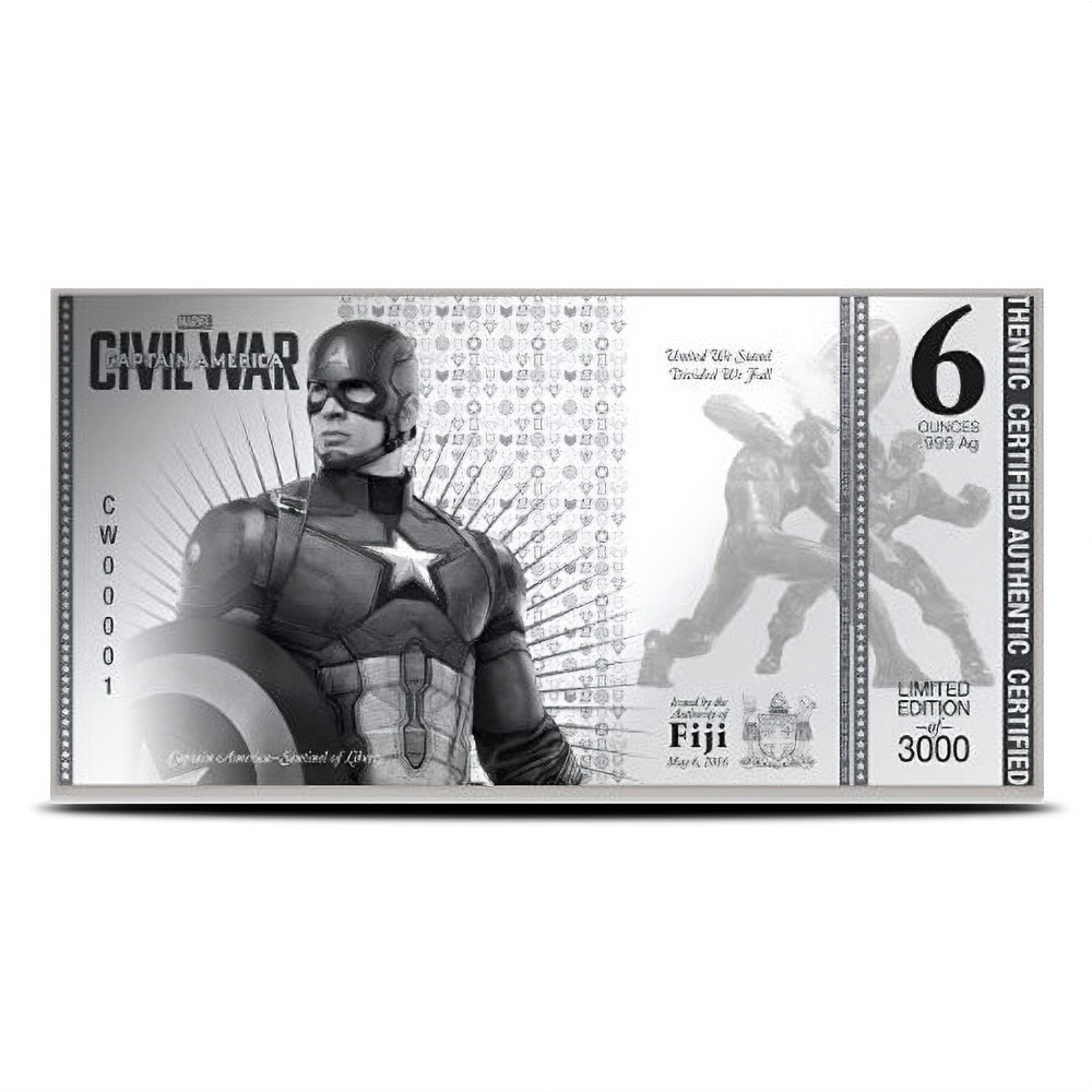 2016 1 oz Proof Fiji Captain America: Civil War Winter Soldier Silver Coin
