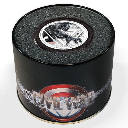 2016 1 oz Proof Fiji Captain America: Civil War Black Panther Silver Coin