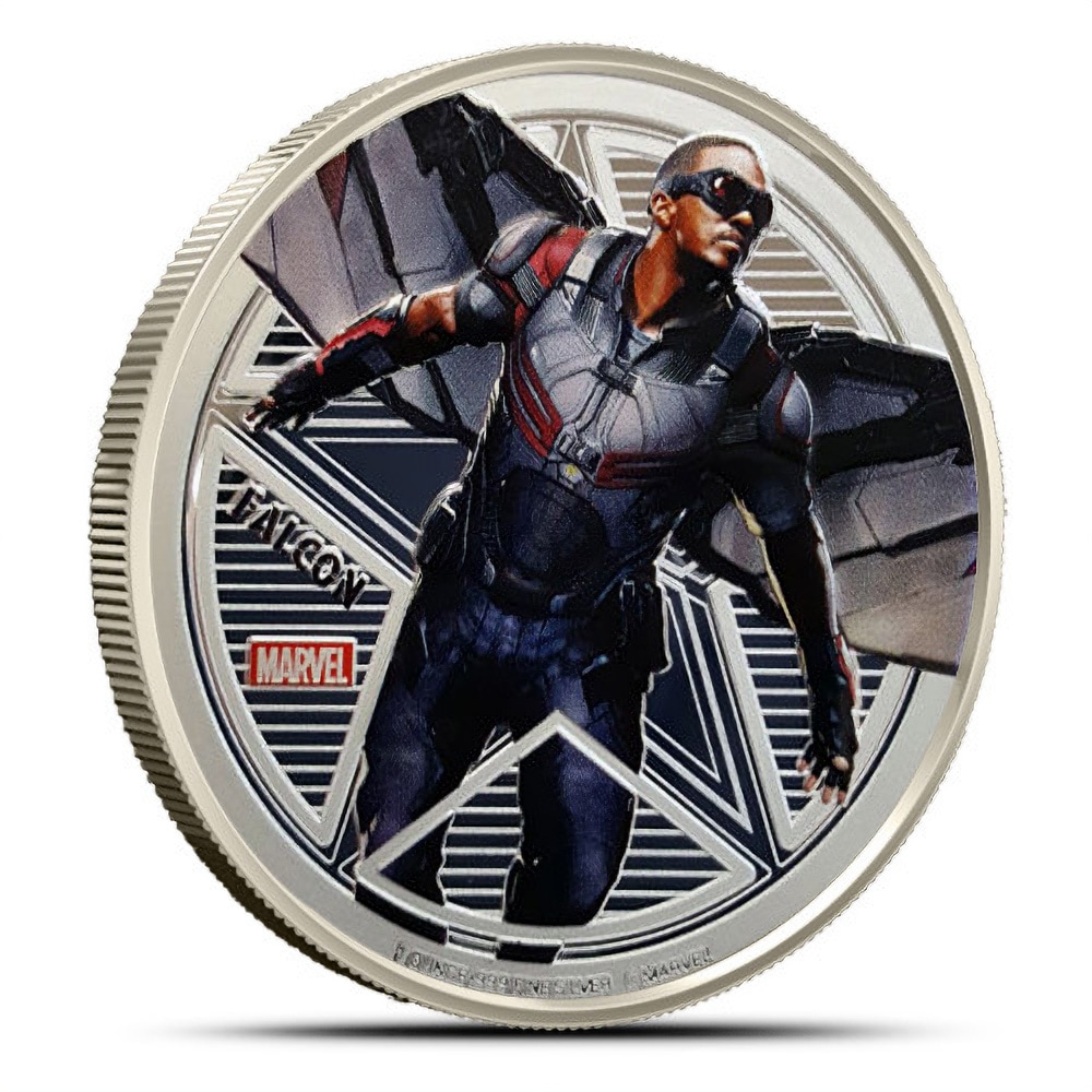 2016 1 oz Proof Fiji Captain America: Civil War Silver Falcon Silver Coin