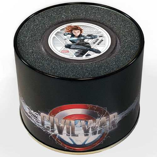 2016 1 oz Proof Fiji Captain America: Civil War Black Widow Silver Coin