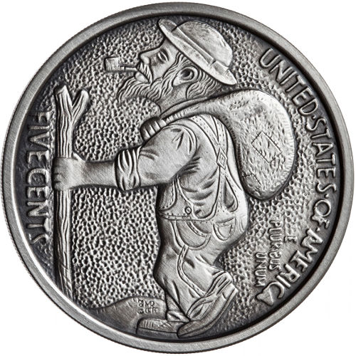 1 oz Antique Train Silver Round (Hobo Nickel Series #2, New w/ CoA)