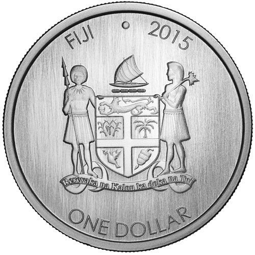 2015 1 oz Fiji Iguana Silver Coin (BU w/ Assay)
