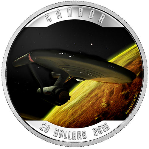 2016 1 oz Colorized Canadian Silver Proof Star Trek: Enterprise Coin