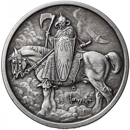 1 oz Antique Frank Frazetta Legacy Collection Death Dealer Silver Round (New w/ CoA)