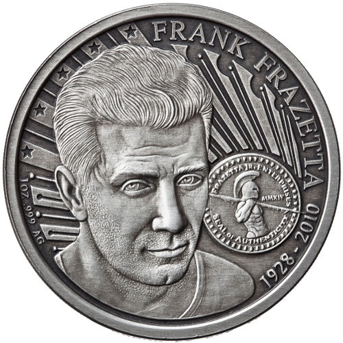 1 oz Antique Frank Frazetta Legacy Collection Death Dealer Silver Round (New w/ CoA)