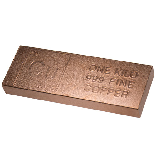 1 Kilo Copper Bullion Bar (Varied Condition)