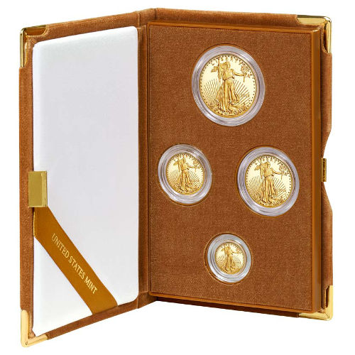 2016-W 4-Coin Proof American Gold Eagle Set (Box + CoA)
