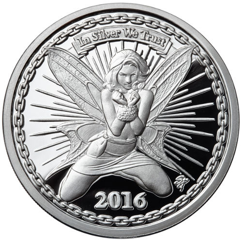 1 oz Proof Silverbug Alyx the Fairy Silver Round (New w/ CoA)