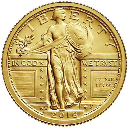 2016-W 1/4 oz American Gold Standing Liberty Quarter Coin (Box + CoA)