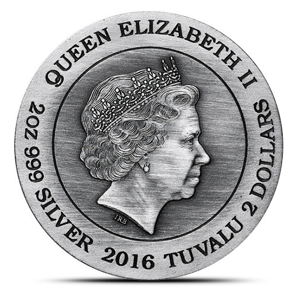 2016 2 oz Tuvalu Norse Gods Thor Silver High Relief Coin (Box + CoA)