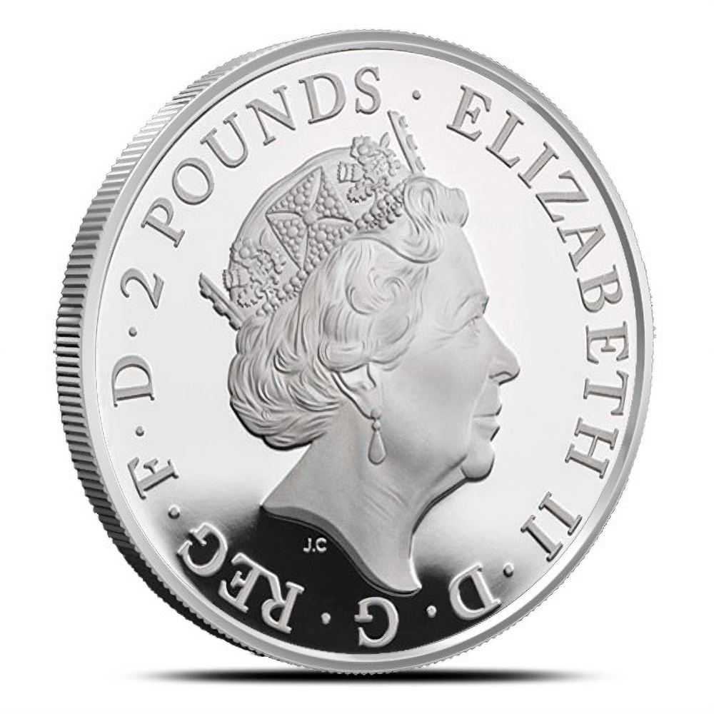 2019 1 oz Proof British Silver Queen's Beast Yale Coin (Box + CoA)