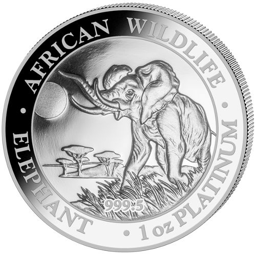 2016 1 oz Somalia Platinum Elephant Proof Coin
