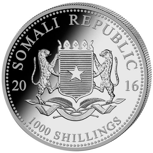 2016 1 oz Somalia Platinum Elephant Proof Coin