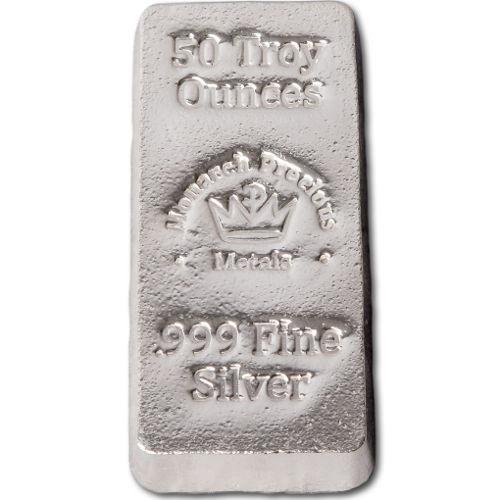 50 oz Monarch Hand Poured Stacker Silver Bar (New)