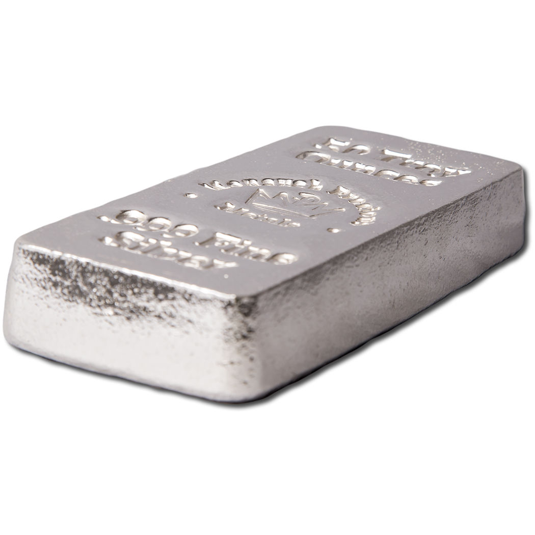 50 oz Monarch Hand Poured Stacker Silver Bar (New)