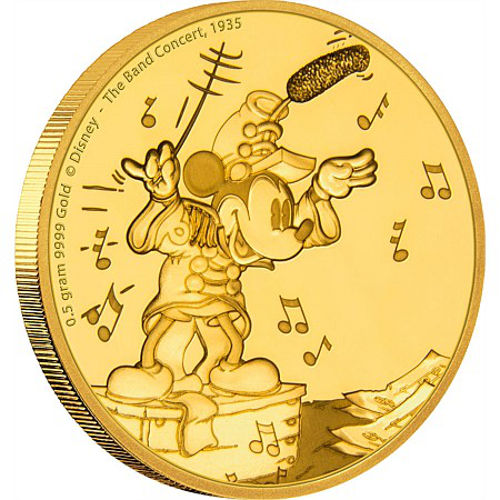 2016 1/2 Gram Niue Mickey Mouse The Band Concert Series Proof Gold Coin