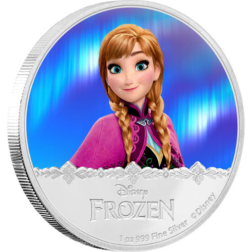 2016 1 oz Niue Silver Disney Frozen Princess Anna Proof Coin (Box + CoA)