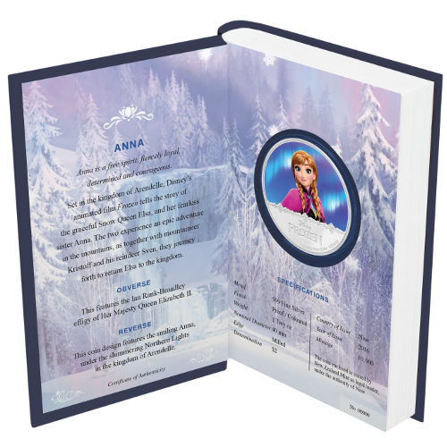 2016 1 oz Niue Silver Disney Frozen Princess Anna Proof Coin (Box + CoA)